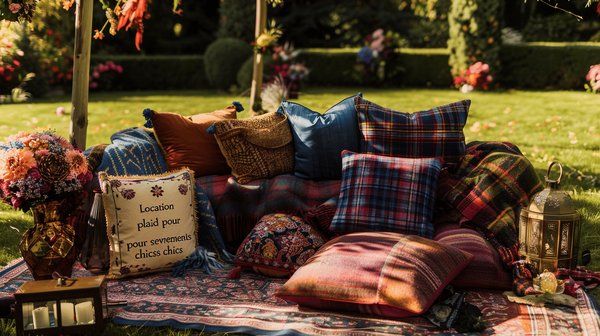 Location coussin plaid pour évènements chics